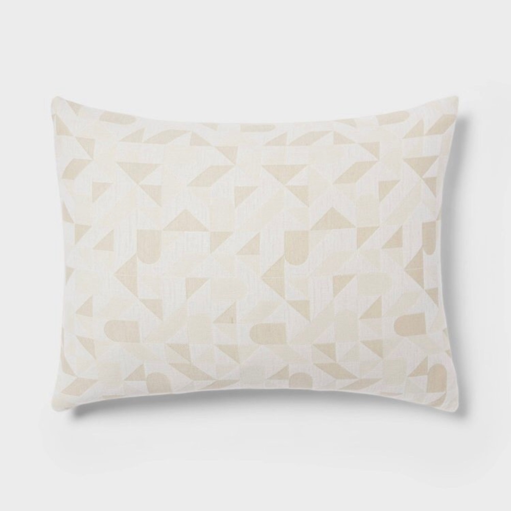 NWOT Mod Geo Matelasse Sham Set Khaki/Ivory